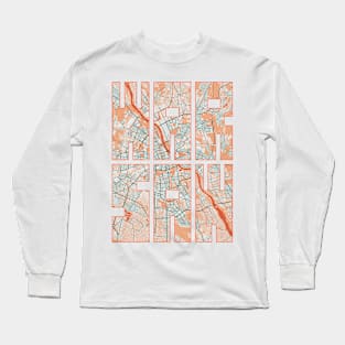 Warsaw, Poland City Map Typography - Bohemian Long Sleeve T-Shirt